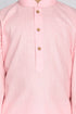 VASTRAMAY Pink Cotton Baap Beta Kurta Dhoti Set